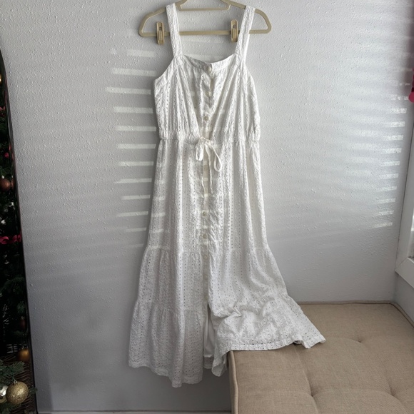 GAP Apron Eyelet Maxi Dress in Optic White - Size 12 - Picture 4 of 9